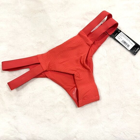 NWT Tavik Chloe Mini Cutout Swim Bottom Textured Amalfi in Hibiscus - XS - Picture 2 of 11